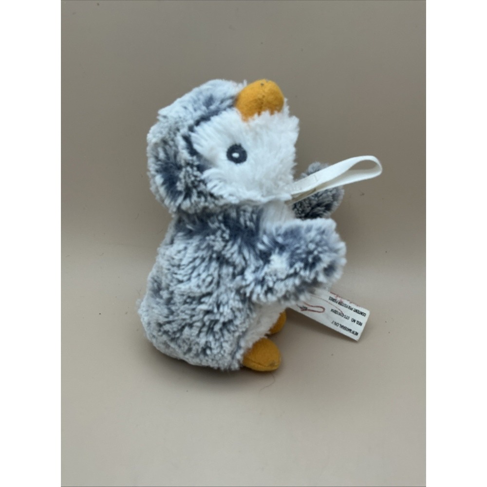 RazBaby RazBuddy Plush Grey White Penguin Bird Pacifier Holder Stuffed Animal 6"